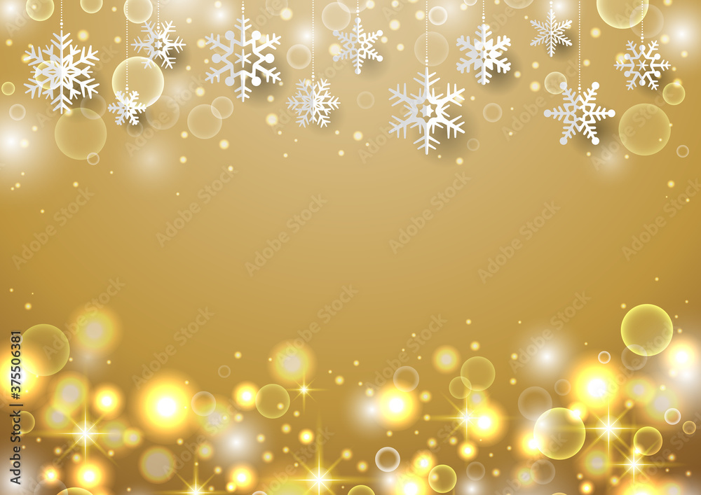 雪の結晶がぶら下がった クリスマス用背景 雪の結晶がぶら下がった クリスマス用背景