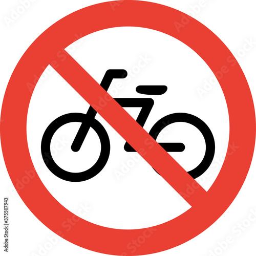 駐輪禁止（自転車乗り入れ禁止）のピクトグラム （太線ver.）
