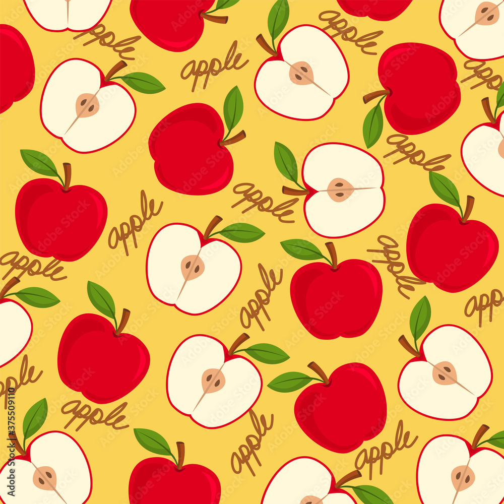 seamless background with apples seamless background with apples