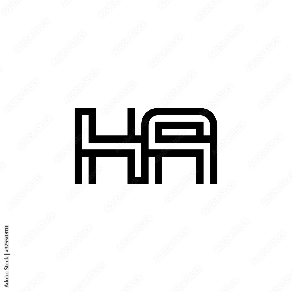 initial letter ha line stroke logo modern initial letter ha line stroke logo modern