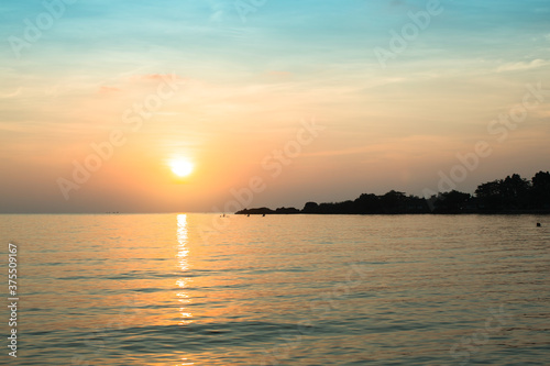 A beautiful sunset in the Gulf of Thailand.