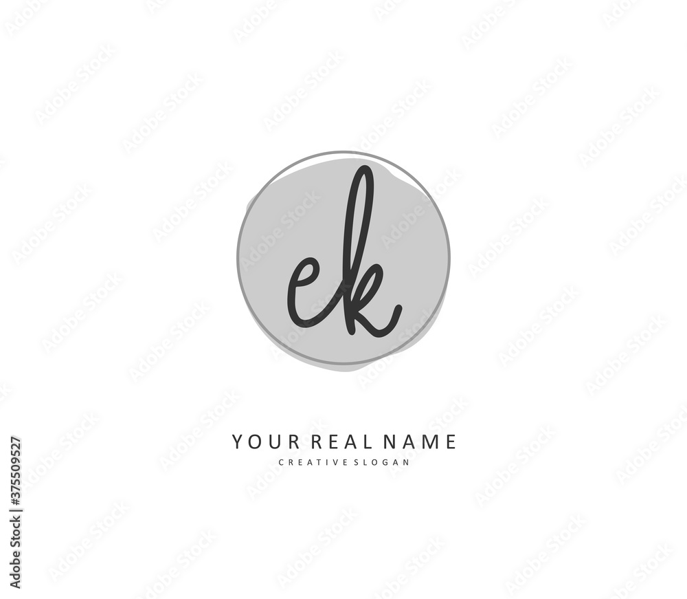 E K EK Initial letter handwriting and signature logo. A concept handwriting initial logo with template element. E K EK Initial letter handwriting and signature logo. A concept handwriting initial logo with template element.