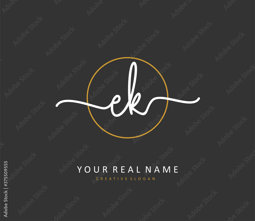 E K EK Initial letter handwriting and signature logo. A concept handwriting initial logo with template element. E K EK Initial letter handwriting and signature logo. A concept handwriting initial logo with template element.