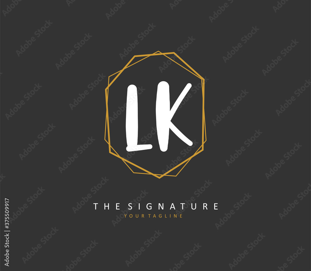 L K LK Initial letter handwriting and signature logo. A concept handwriting initial logo with template element. L K LK Initial letter handwriting and signature logo. A concept handwriting initial logo with template element.