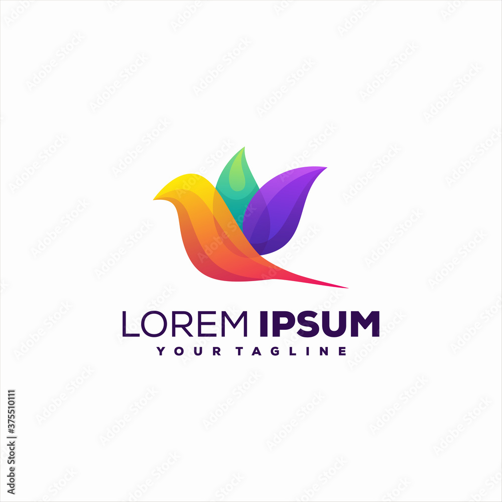 Fototapeta premium bird gradient color logo design