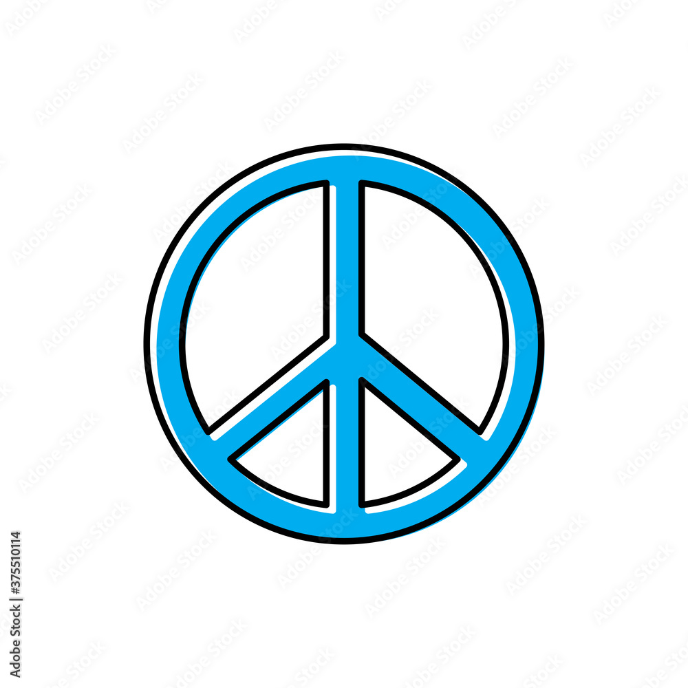Fototapeta Peace flat icon. Design template vector