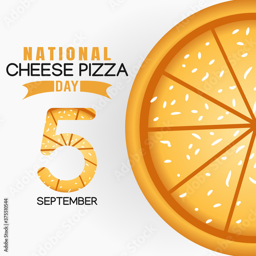 vector graphic of national cheese pizza day good for national cheese pizza day celebration. flat design. flyer design.flat illustration.