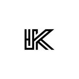 initial letter ik line stroke logo modern
