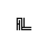 initial letter il line stroke logo modern