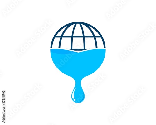 Simple globe with water drop