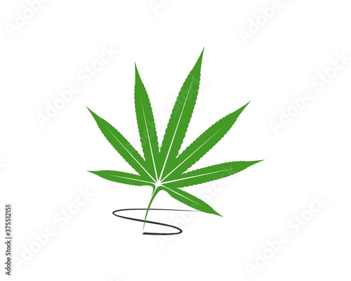 Cannabis leaf with ink writer