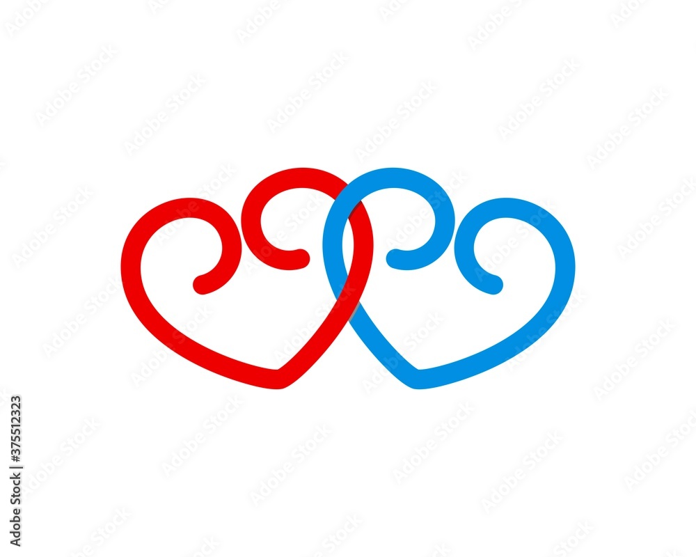 Abstract love shape couple connection
