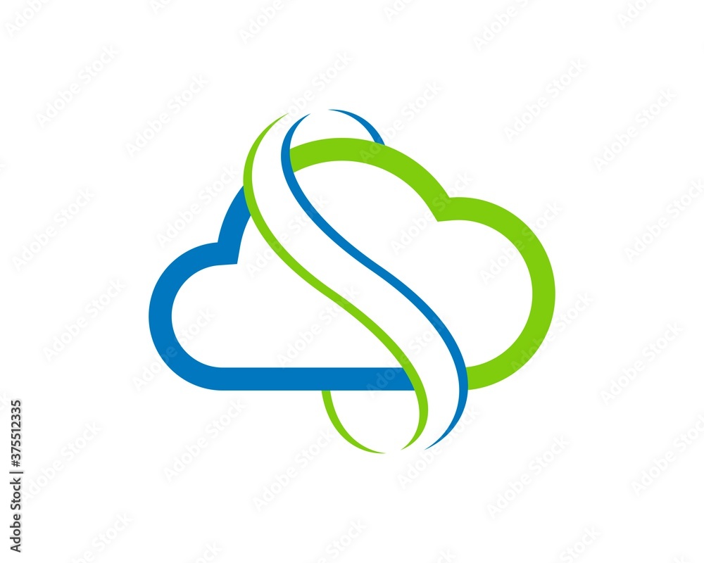 Obraz premium Abstract cloud with S swoosh