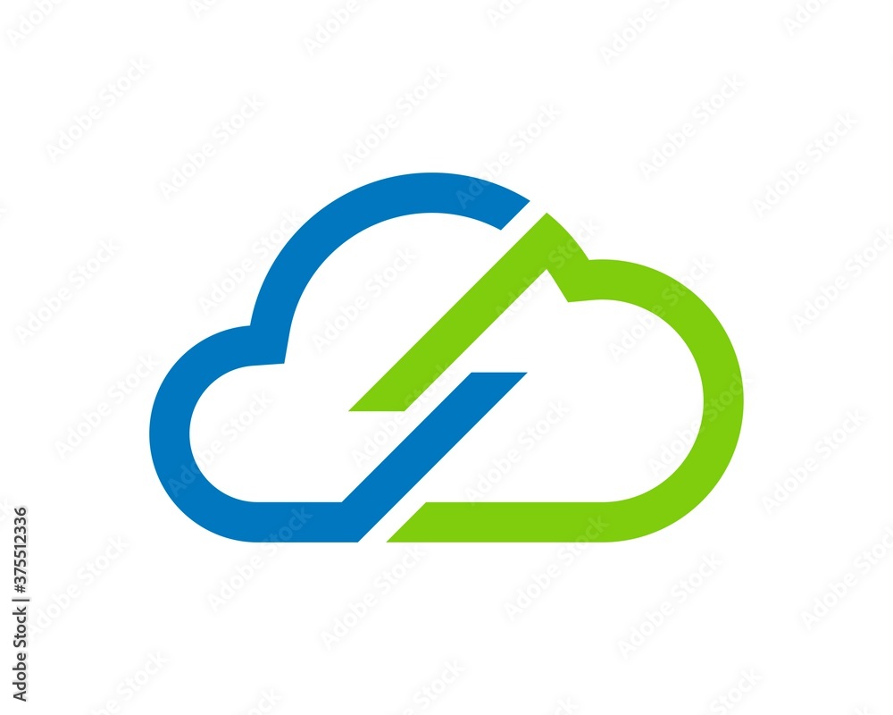 Abstract blue and green cloud connection Abstract blue and green cloud connection