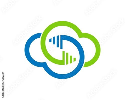 Abstract cloud with double arrow