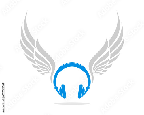Flying earphone with gray wings
