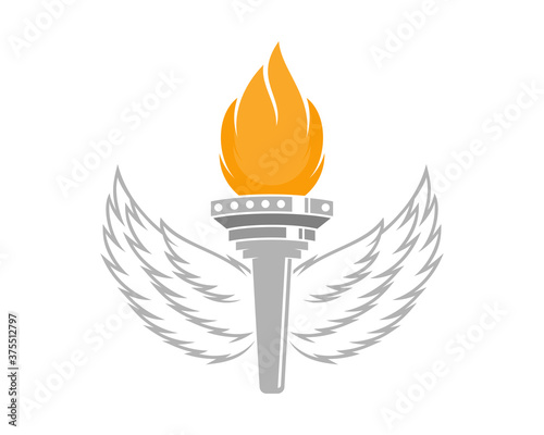 Torch fire with gray wings beside
