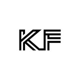 initial letter kf line stroke logo modern