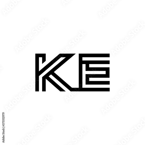initial letter ke line stroke logo modern