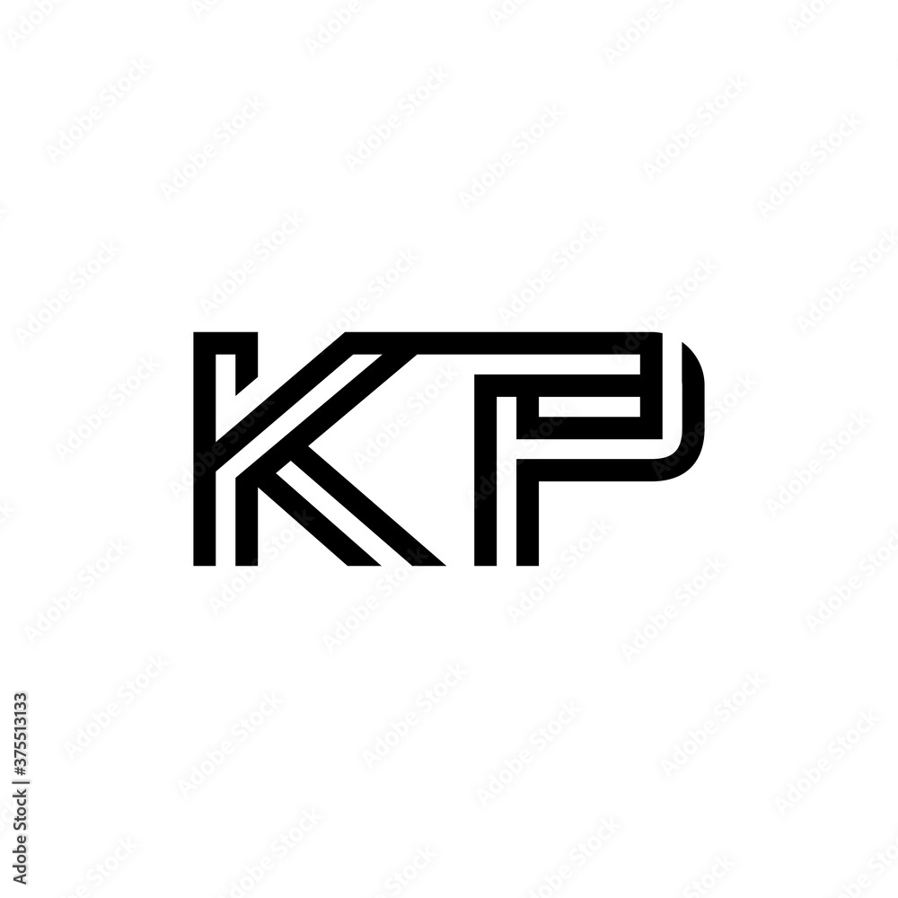 initial letter kp line stroke logo modern initial letter kp line stroke logo modern