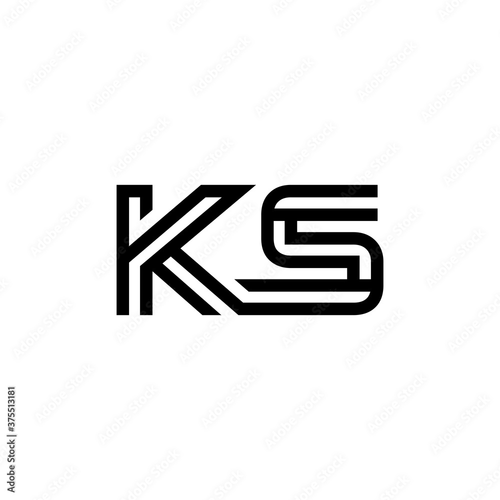 initial letter ks line stroke logo modern initial letter ks line stroke logo modern