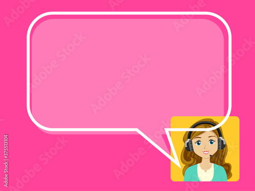 Teen Girl Speech Bubble Fra...