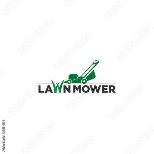 Lawn Mower Logo Vector Icon Illustration