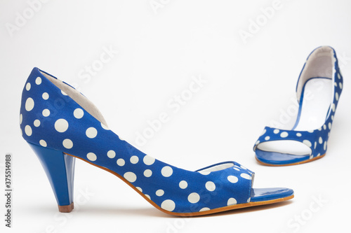 blue high heel shoes