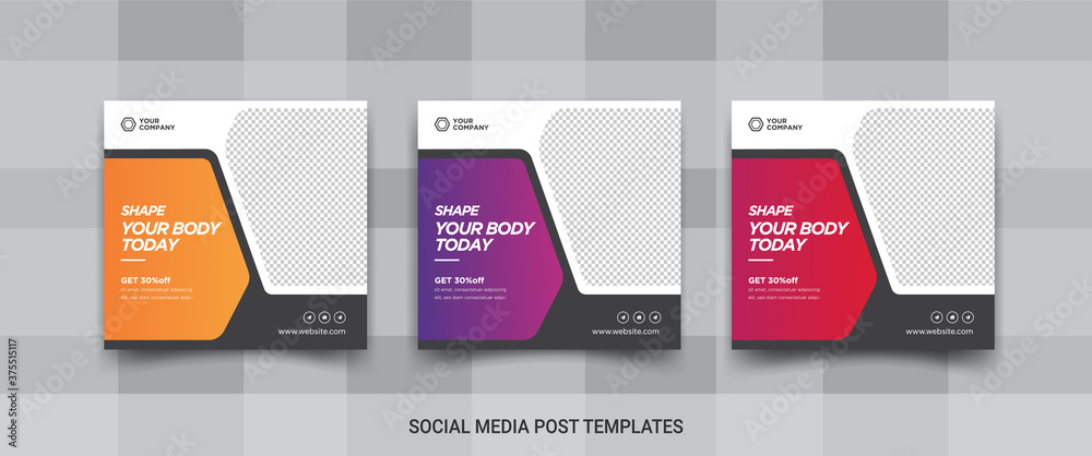 Shape your body today fitness social media post promotional banner design Shape your body today fitness social media post promotional banner design