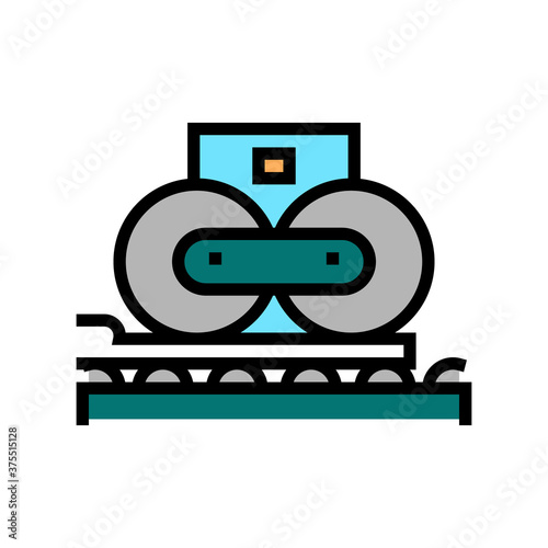 paper pressing system color icon vector. paper pressing system sign. isolated symbol illustration