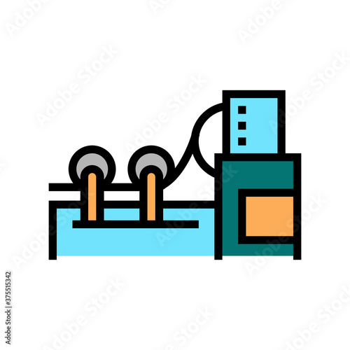paper rolling system color icon vector. paper rolling system sign. isolated symbol illustration
