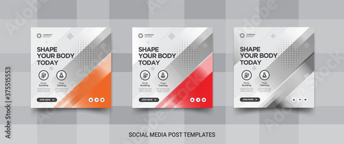 Shape your body today fitness social media post design 