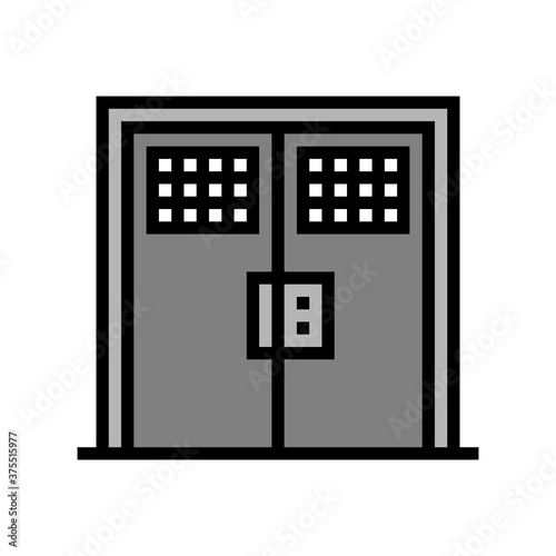 double metallic prison door color icon vector. double metallic prison door sign. isolated symbol illustration