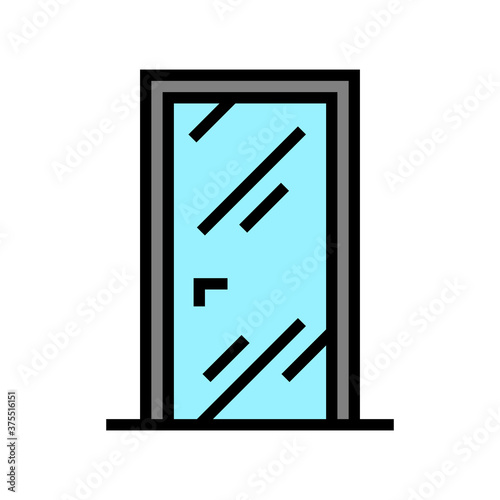 glass door color icon vector. glass door sign. isolated symbol illustration