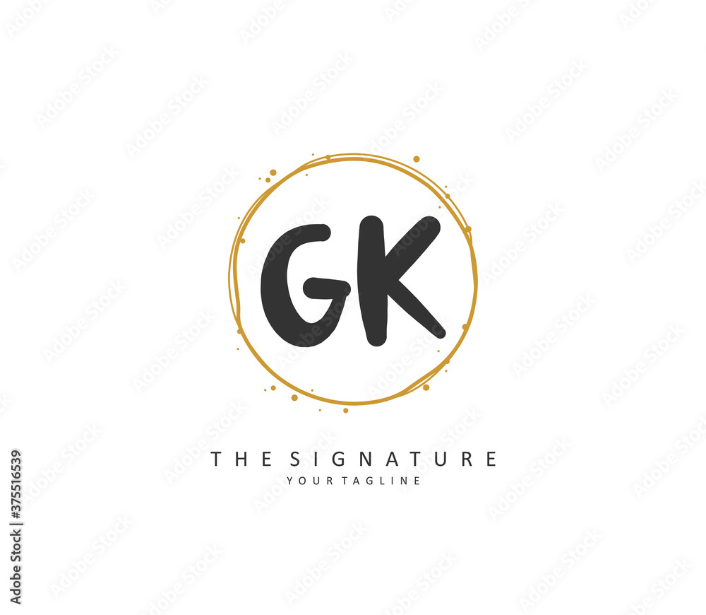 G K GK Initial letter handwriting and signature logo. A concept handwriting initial logo with template element. G K GK Initial letter handwriting and signature logo. A concept handwriting initial logo with template element.