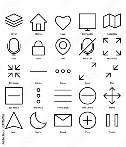 set of doodle icons