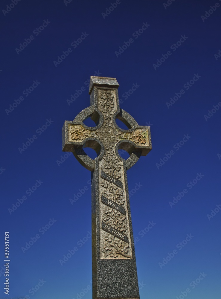 Christian cross statue old Celtic 