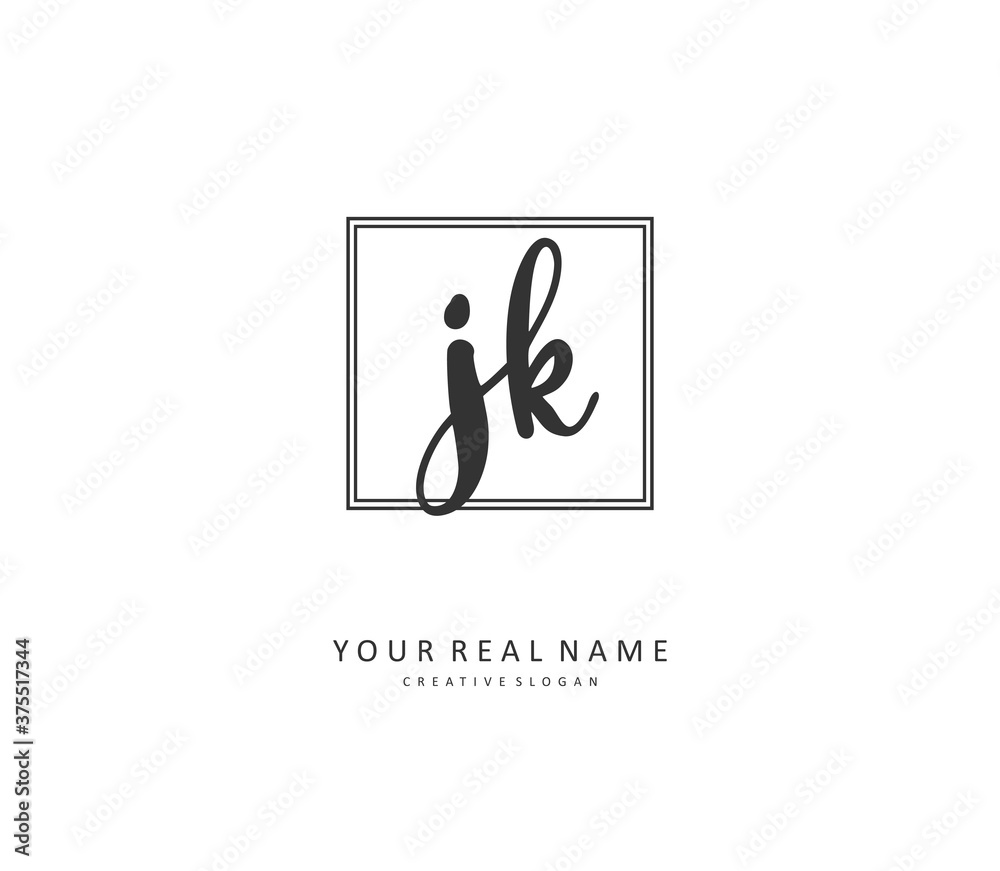 J K JK Initial letter handwriting and signature logo. A concept handwriting initial logo with template element. J K JK Initial letter handwriting and signature logo. A concept handwriting initial logo with template element.