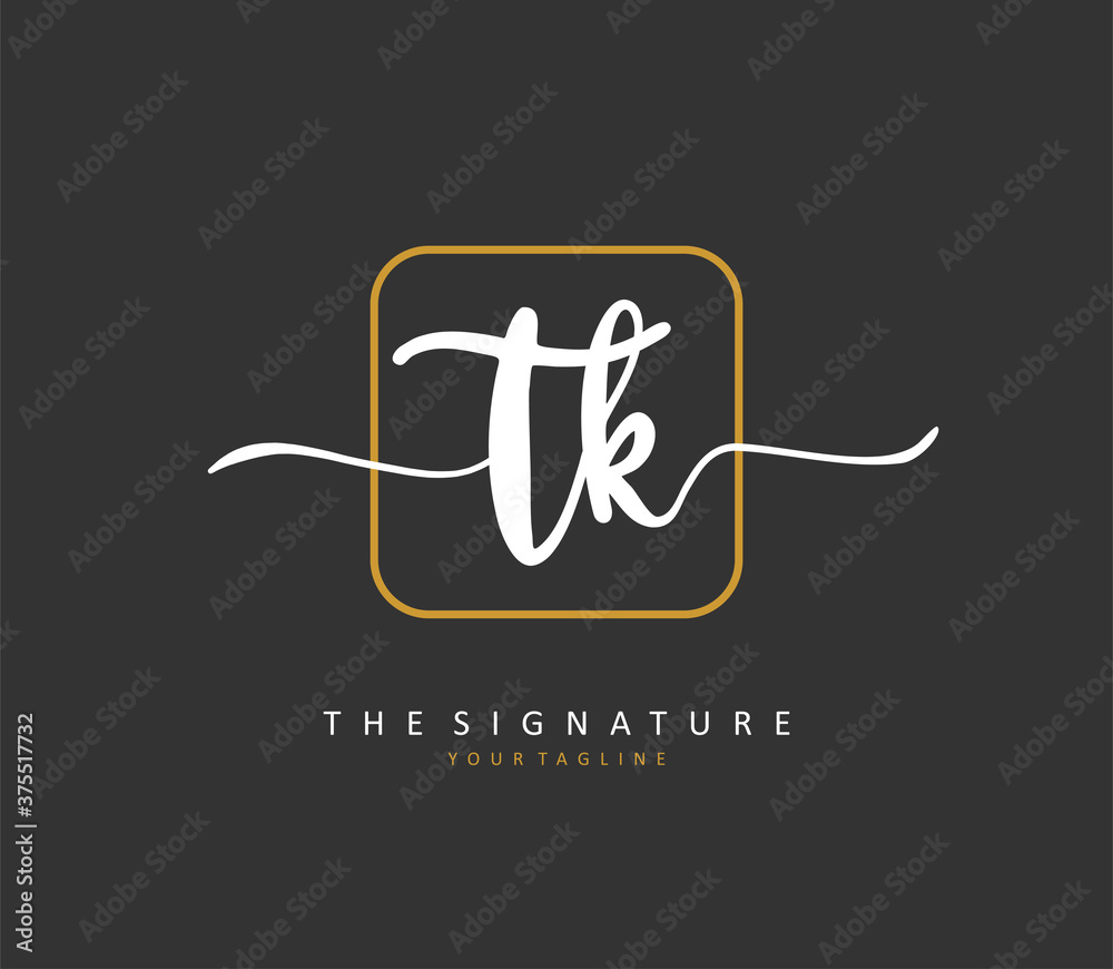 T K TK Initial letter handwriting and signature logo. A concept handwriting initial logo with template element. T K TK Initial letter handwriting and signature logo. A concept handwriting initial logo with template element.