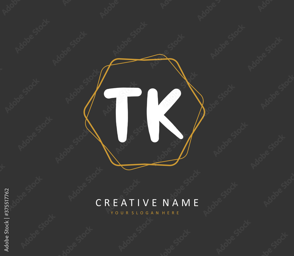 T K TK Initial letter handwriting and signature logo. A concept handwriting initial logo with template element. T K TK Initial letter handwriting and signature logo. A concept handwriting initial logo with template element.