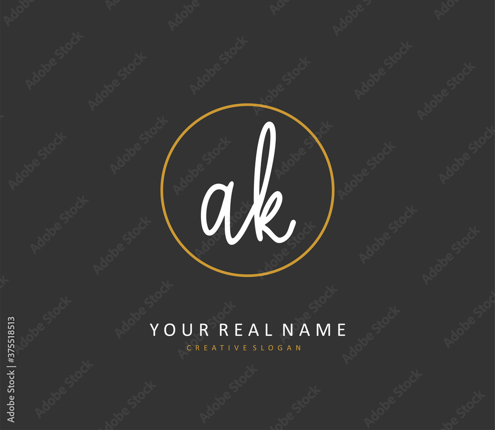 A K AK Initial letter handwriting and signature logo. A concept handwriting initial logo with template element. A K AK Initial letter handwriting and signature logo. A concept handwriting initial logo with template element.