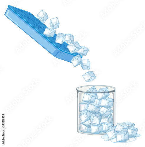 Ice cube on white background