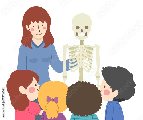 Kids Teacher Teach Skeletal...