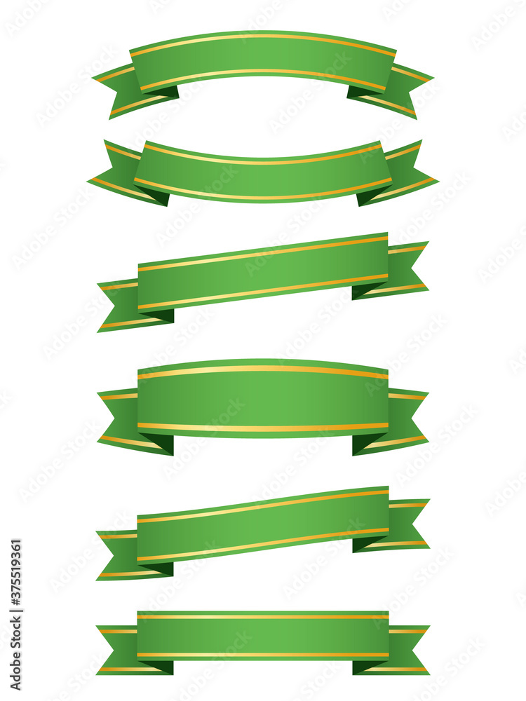 Set Of Green Ribbons Illustration..L,Decorative bow for your design Set Of Green Ribbons Illustration..L,Decorative bow for your design