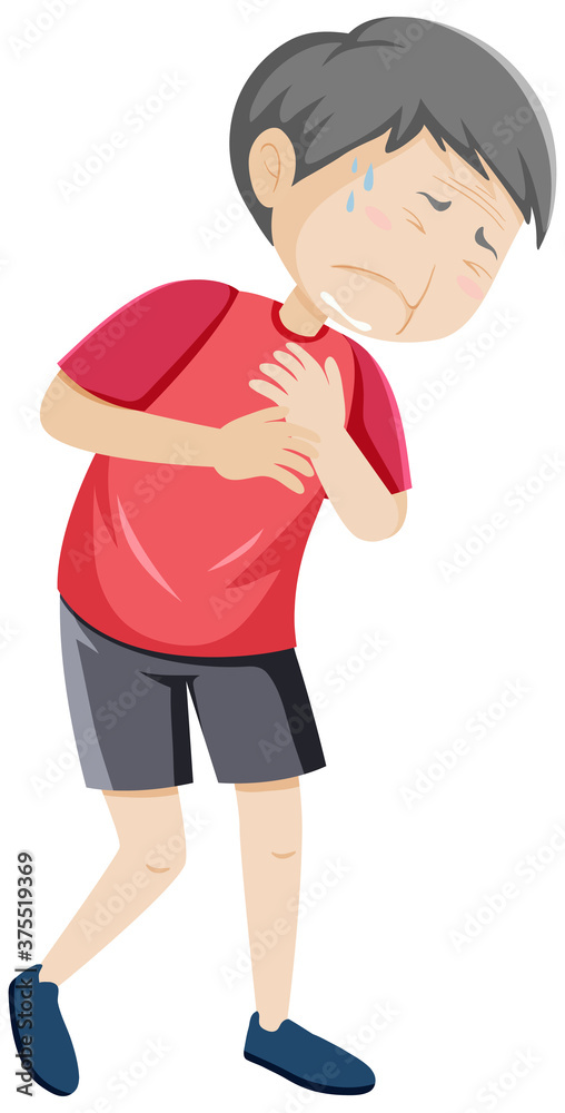 Fototapeta premium Old man having chest pain