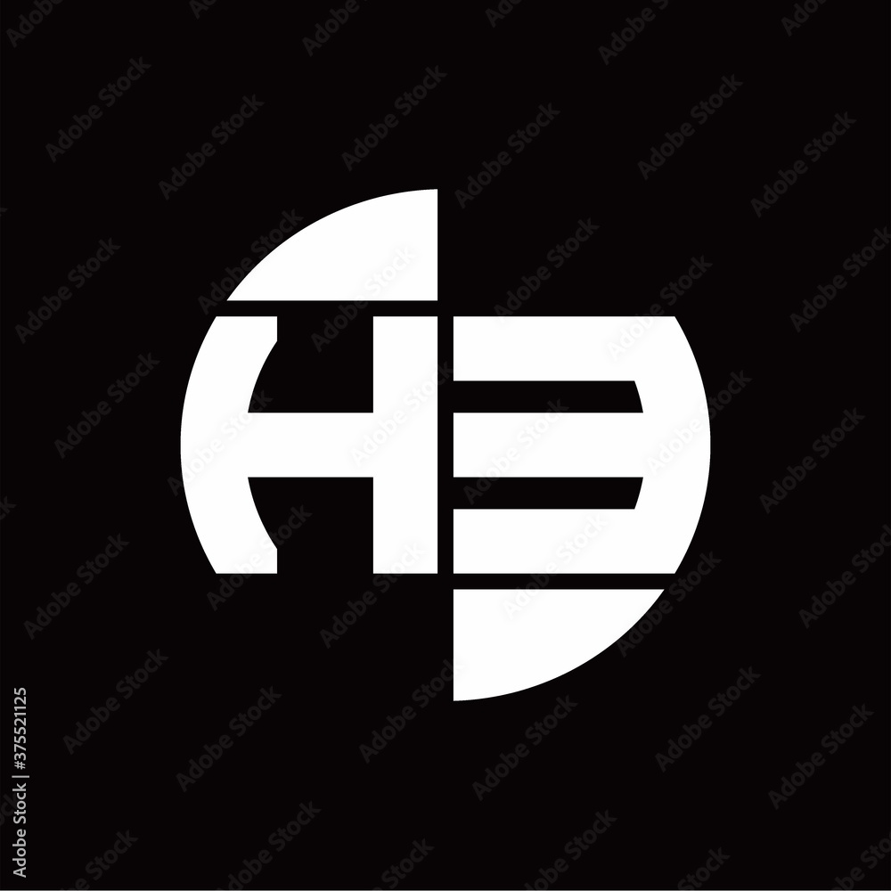HE Logo monogram with slice circle shape rotate design template HE Logo monogram with slice circle shape rotate design template