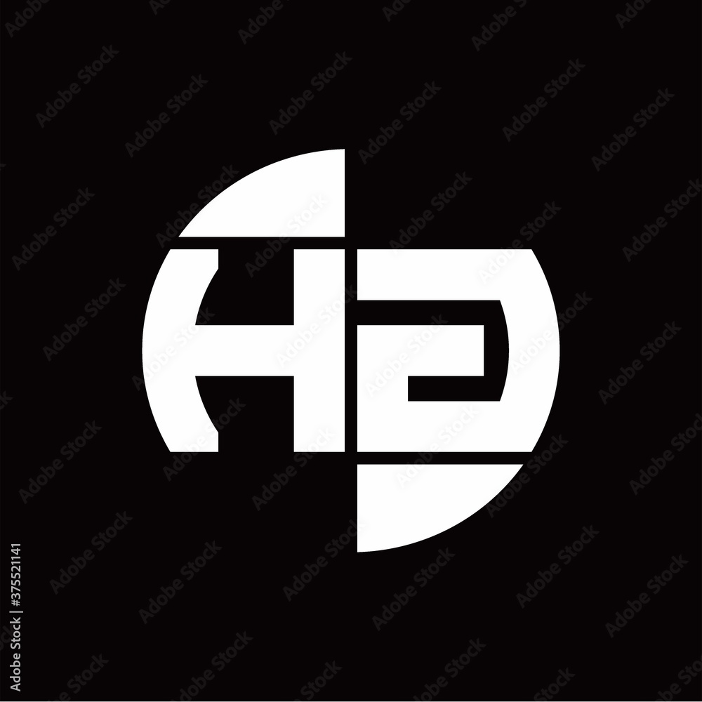HG Logo monogram with slice circle shape rotate design template HG Logo monogram with slice circle shape rotate design template