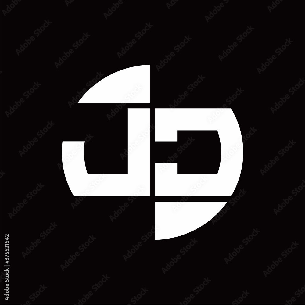 JC Logo monogram with slice circle shape rotate design template JC Logo monogram with slice circle shape rotate design template
