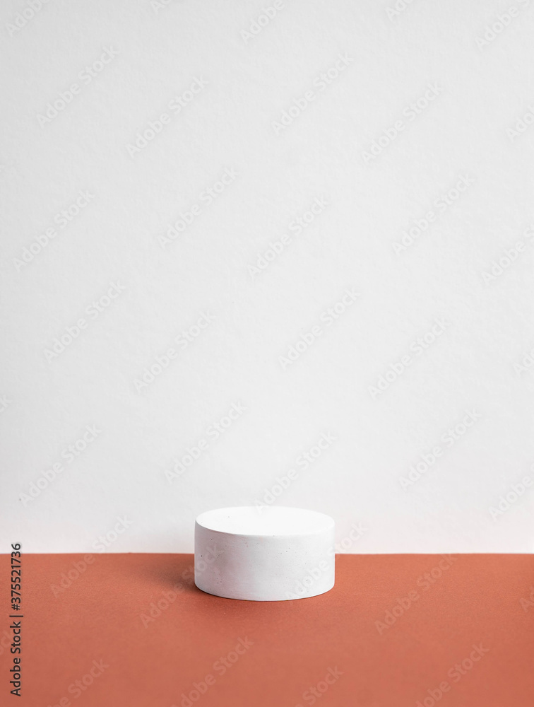 concrete podium on earthy tone background. Pedestal, place for product concrete podium on earthy tone background. Pedestal, place for product