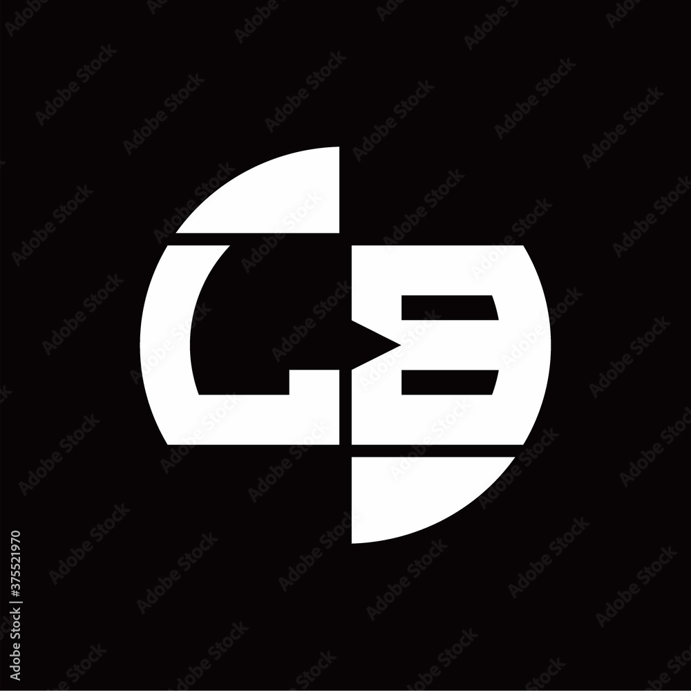 LB Logo monogram with slice circle shape rotate design template LB Logo monogram with slice circle shape rotate design template